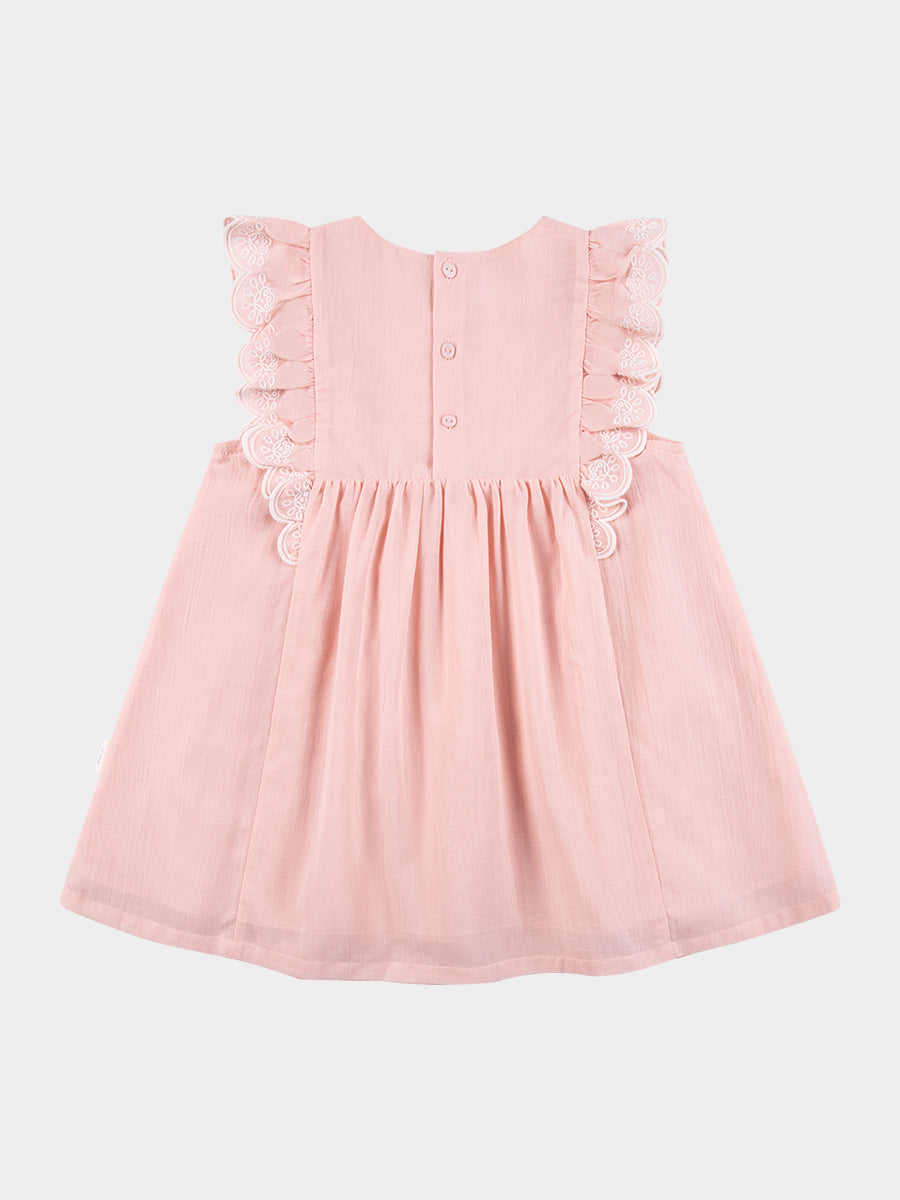 Uffizi Embroidery Dress, Pearl Pink – view 8