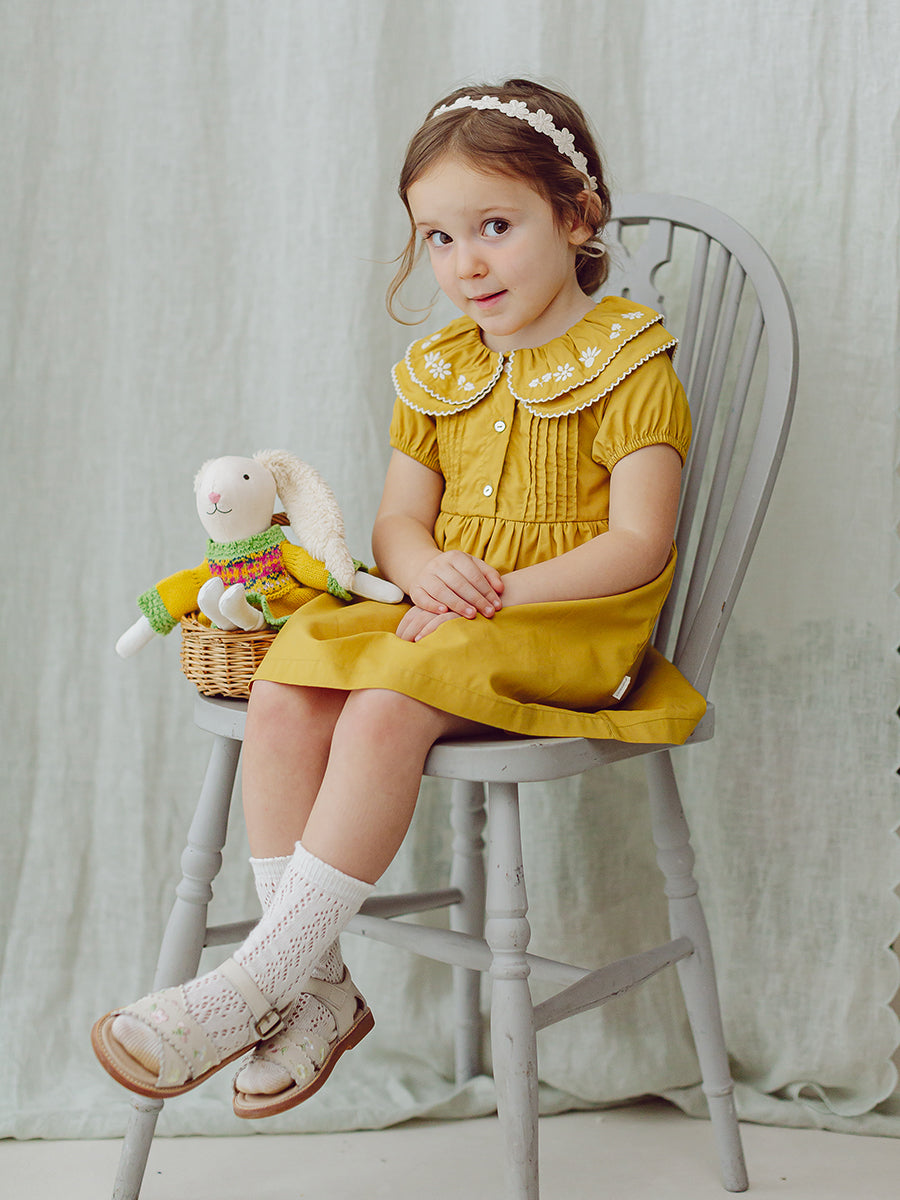 Havana Embroidered Dress, Turmeric – view 4