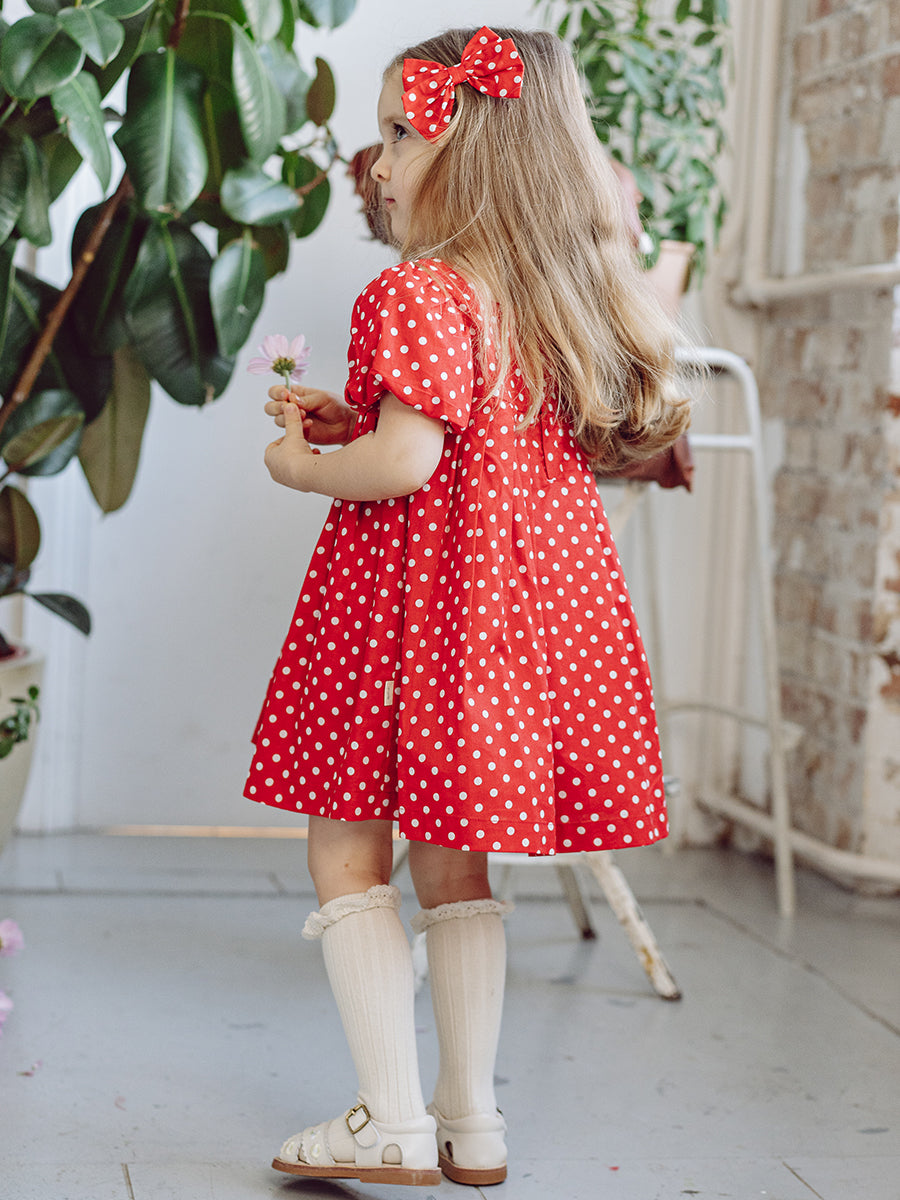Harrogate Polka Dot Dress, Red Polka – view 4