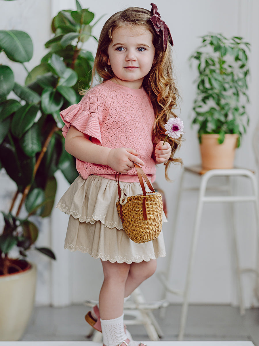 Preston Lace-Knit Top, Dusty Pink – Happyology