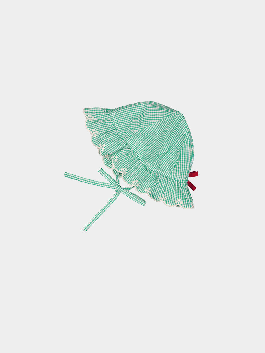 Santorini Sun Hat, Green Gingham – view 5