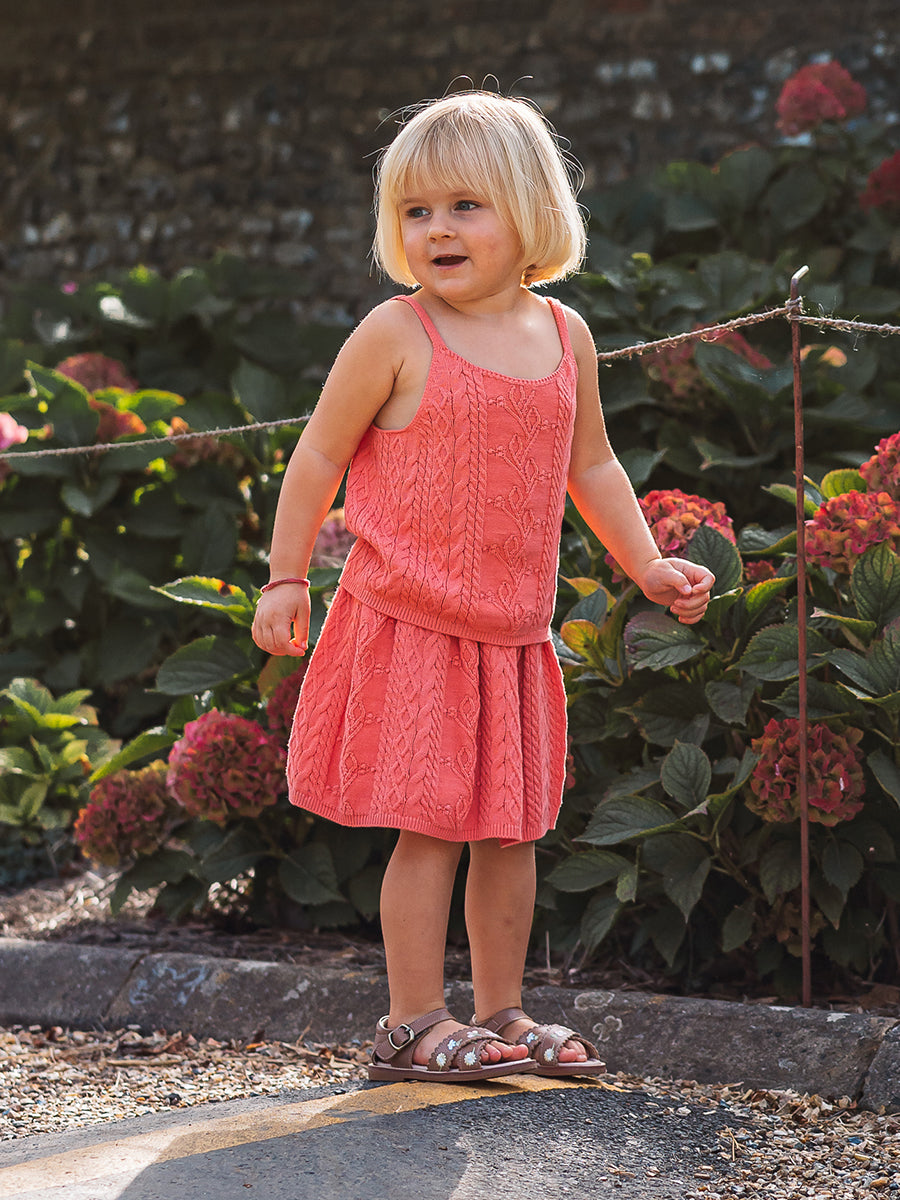 Louvre Lace-Knit Skirt, Velvet Pink – view 3