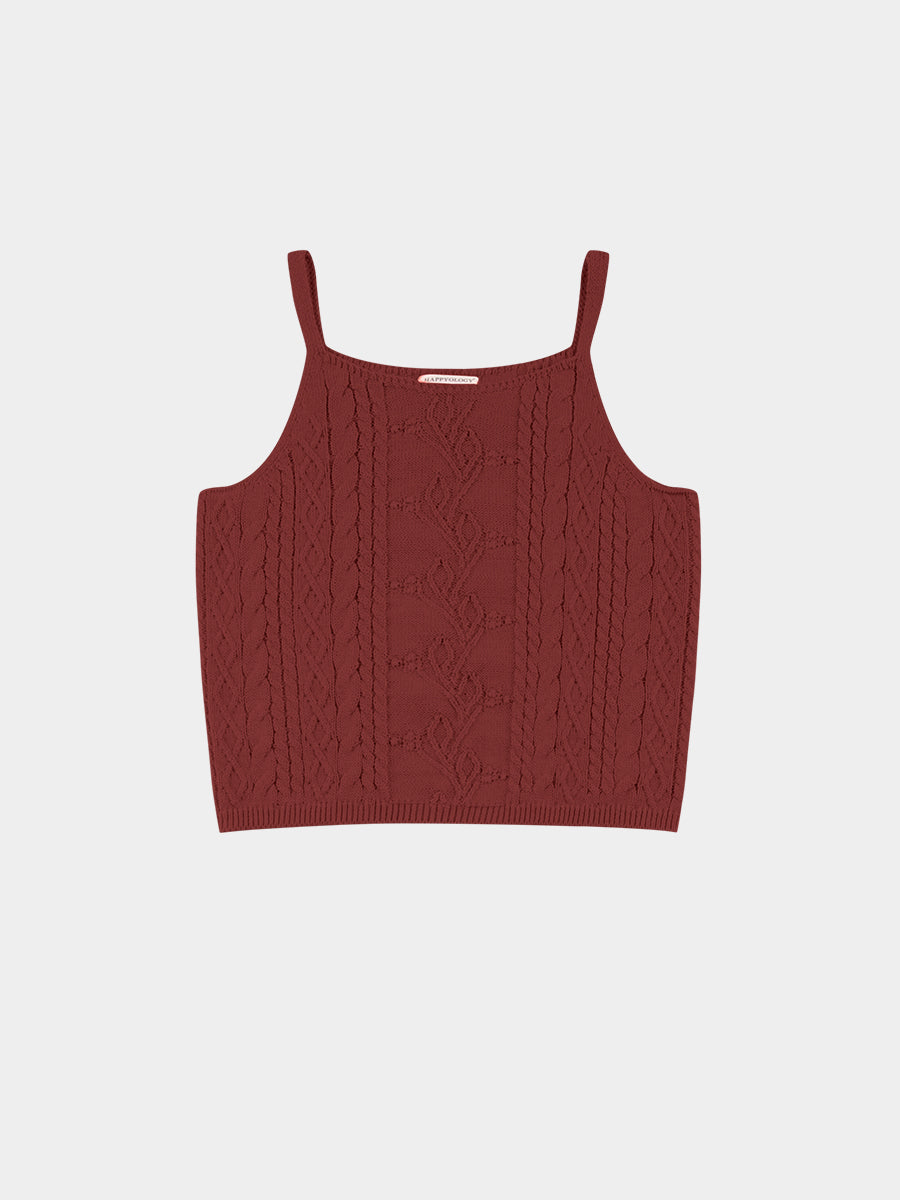 Samantha Knitted Camisole, Maple Red – view 2