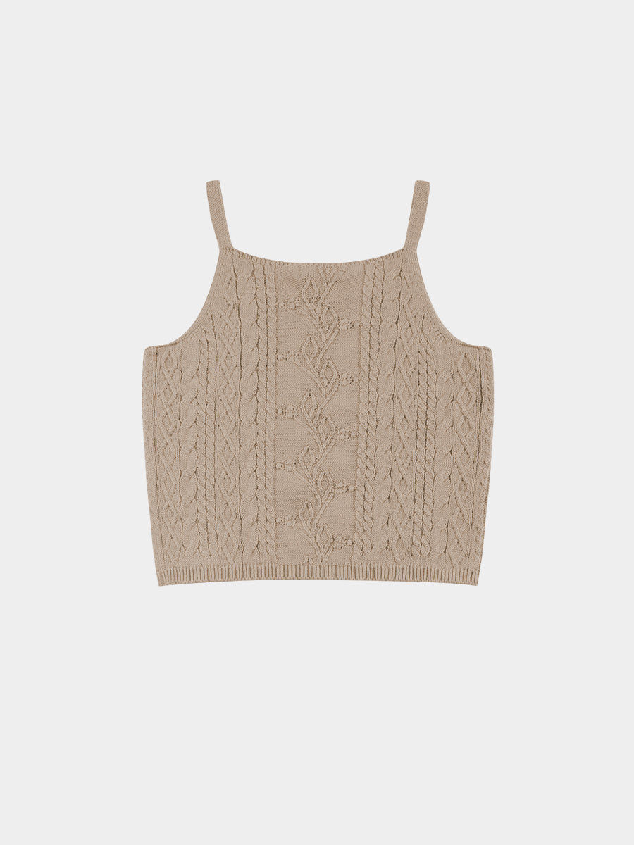 Samantha Knitted Camisole, Champagne – view 8