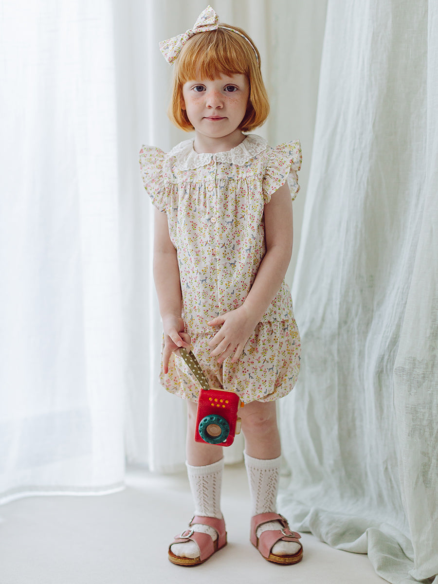 Copenhagen Lace Collar Top & Bloomers Set, Spring Forest – view 4