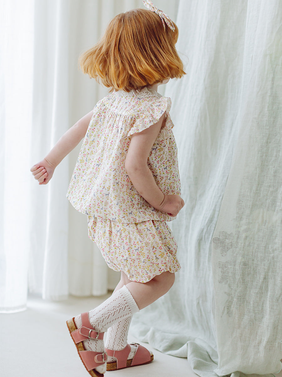 Copenhagen Lace Collar Top & Bloomers Set, Spring Forest – view 5
