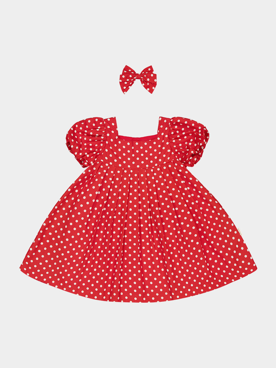 Harrogate Polka Dot Dress, Red Polka – view 2