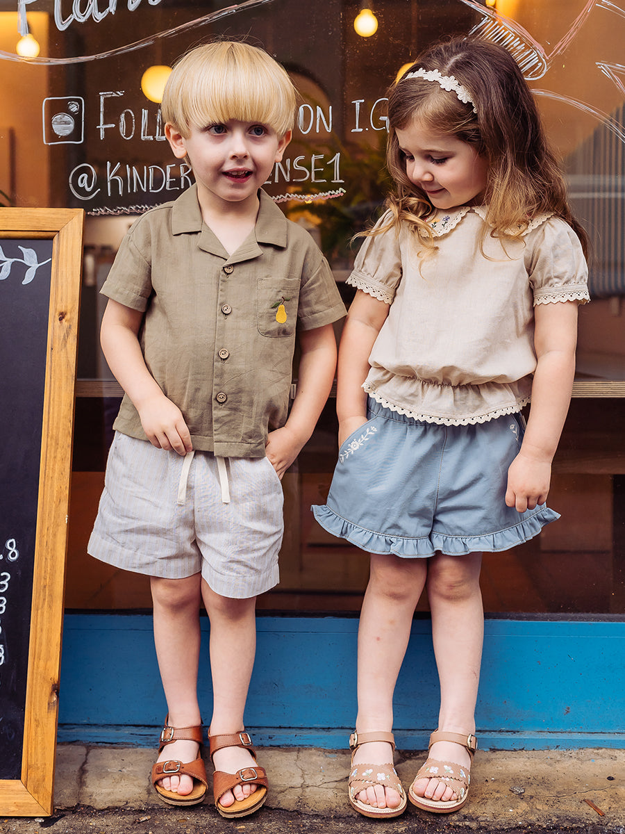 Leicester Shorts, Oat Stripe – Happyology