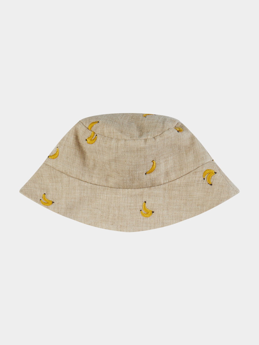 Krish Embroidered Sunhat, , Natural Linen – view 2
