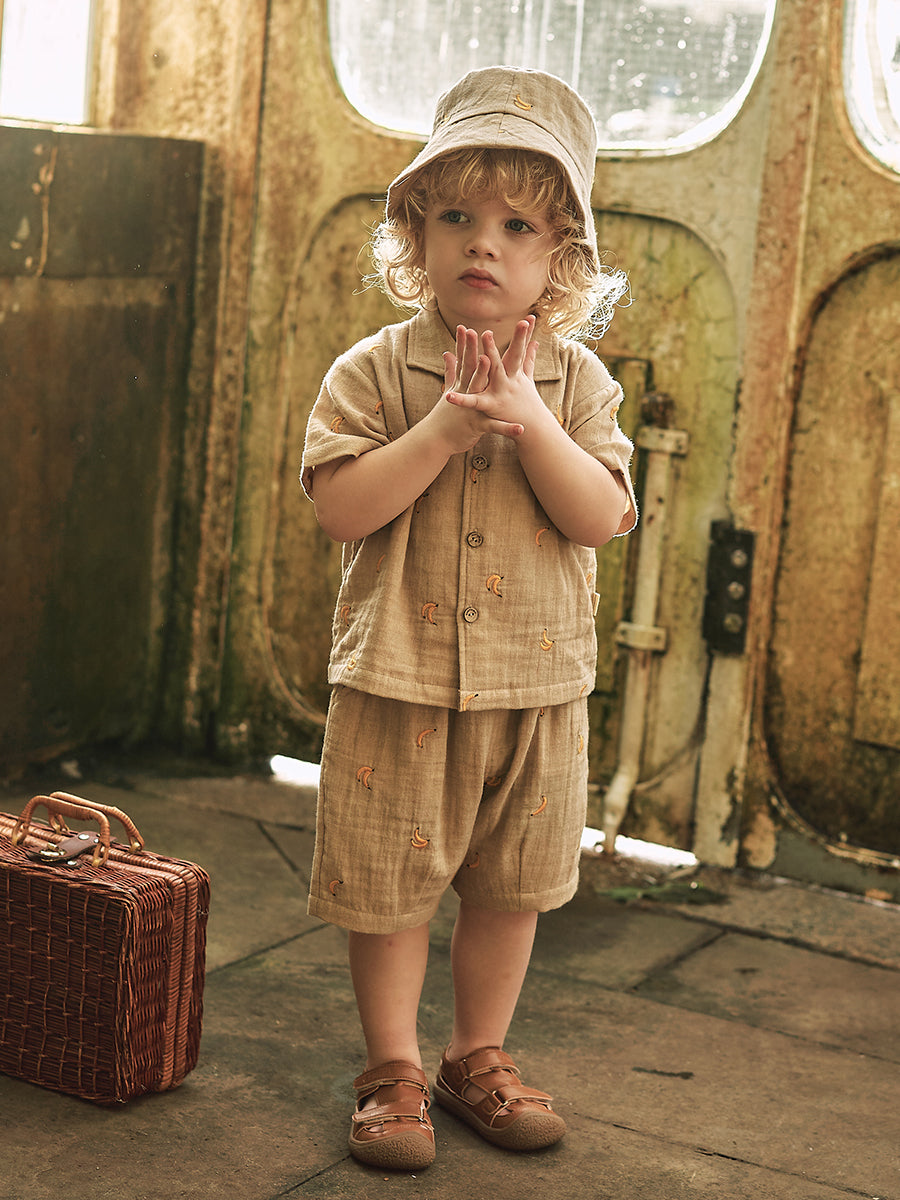 Krish Embroidered Sunhat, , Natural Linen – view 5