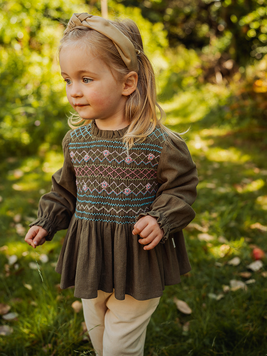 Janelle Hand-Embroidered Blouse, Acacia Green – view 7