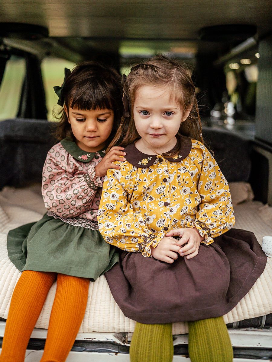 Harrogate Hand-Smocked Skirt, Dark Chestnut – Happyology