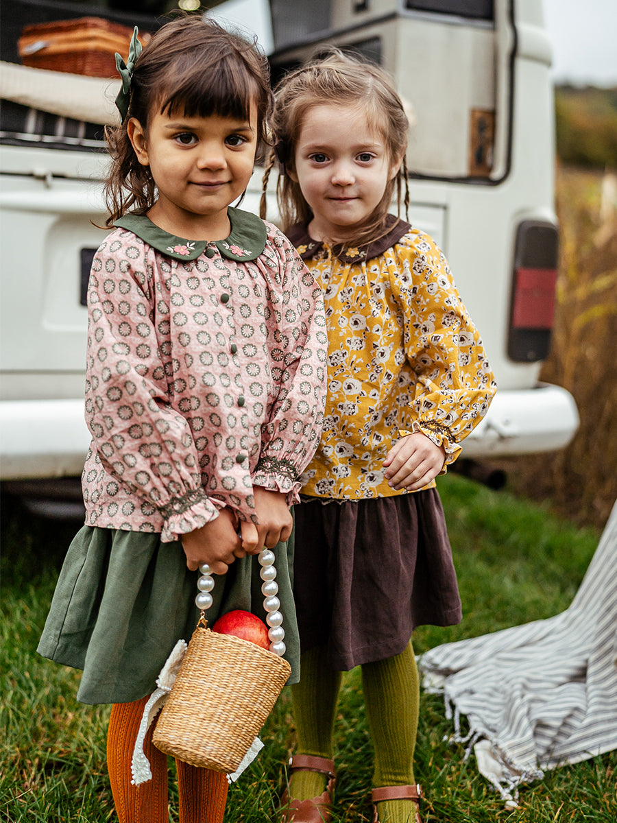 Harrogate Hand-Smocked Skirt, Green Tea – Happyology