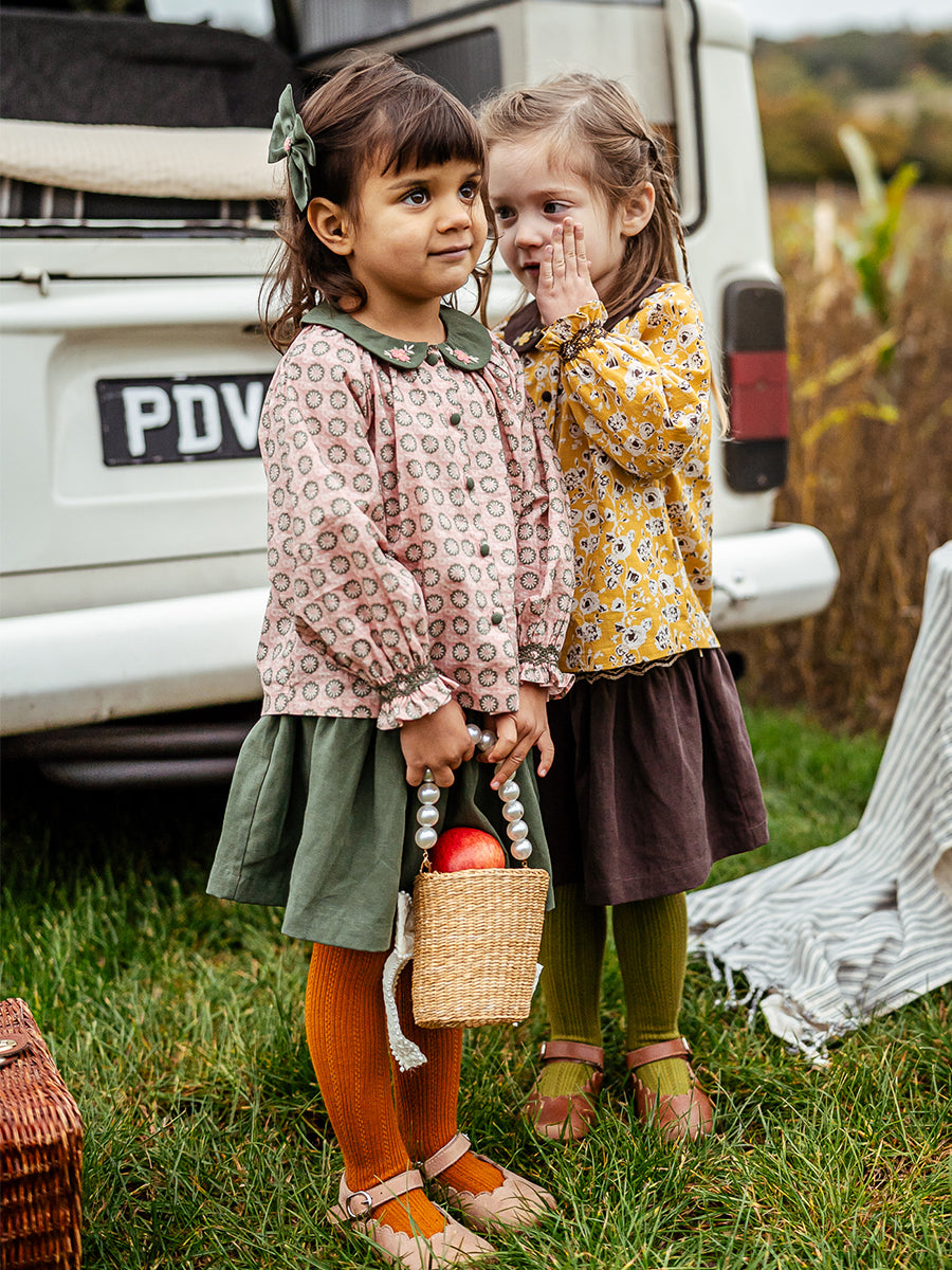 Harrogate Hand-Smocked Skirt, Green Tea – view 4