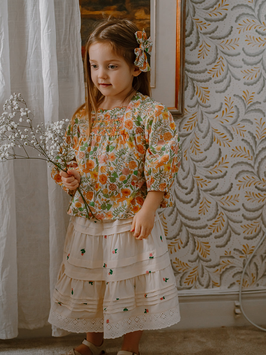 Verona Hand-Embroidered Blouse, Magic Garden, Yellow – view 4