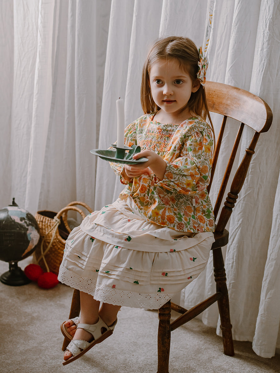 Verona Hand-Embroidered Blouse, Magic Garden, Yellow – view 5