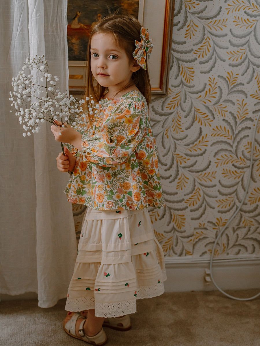 Verona Hand-Embroidered Blouse, Magic Garden, Yellow – view 6