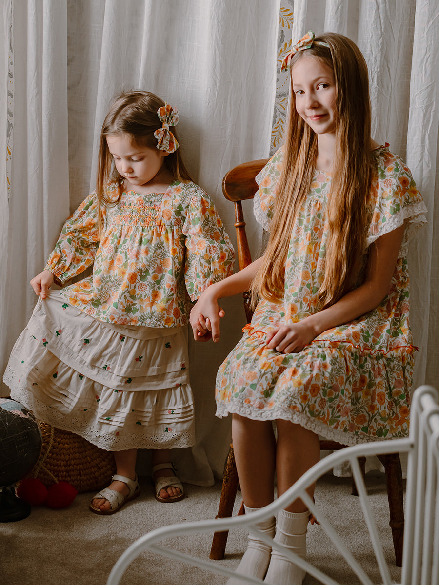 Verona Hand-Embroidered Blouse, Magic Garden, Yellow – view 7
