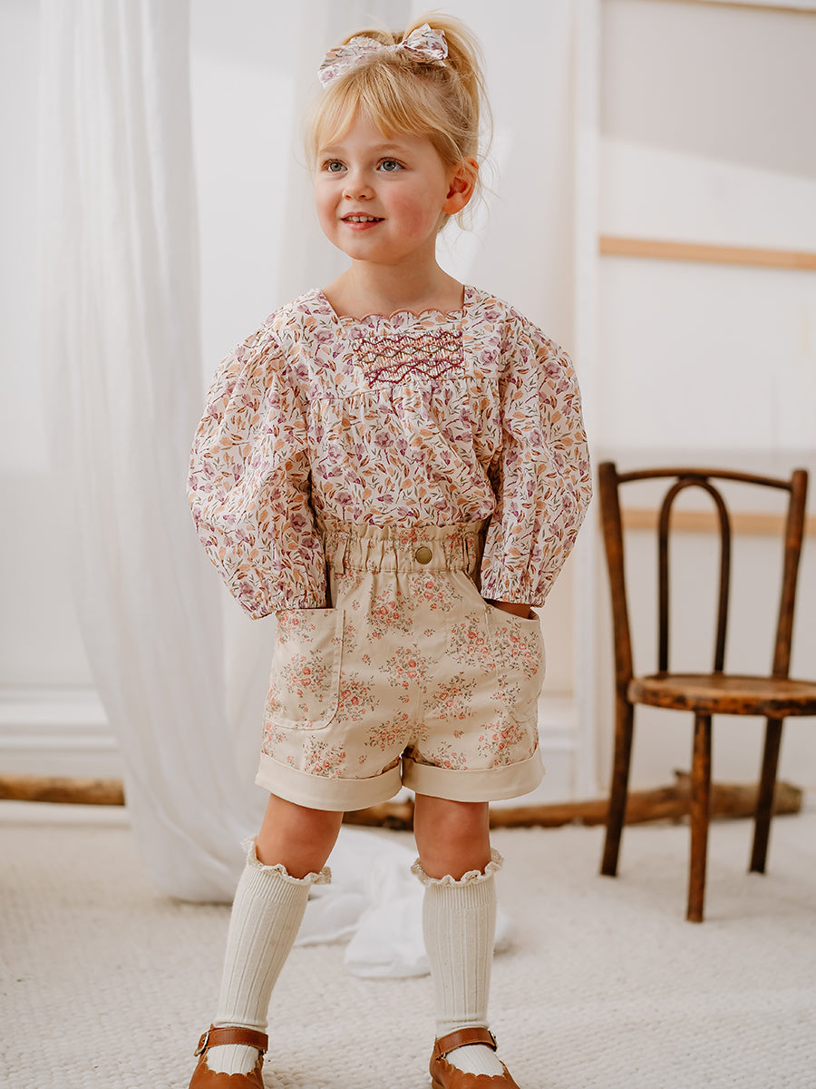 Verona Hand-Embroidered Blouse, Lilac Magnolia – Happyology