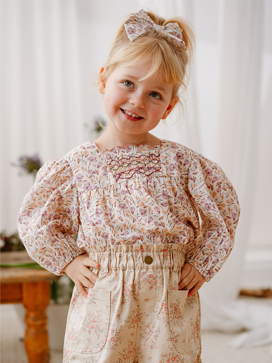 Verona Hand-Embroidered Blouse, Lilac Magnolia – view 7