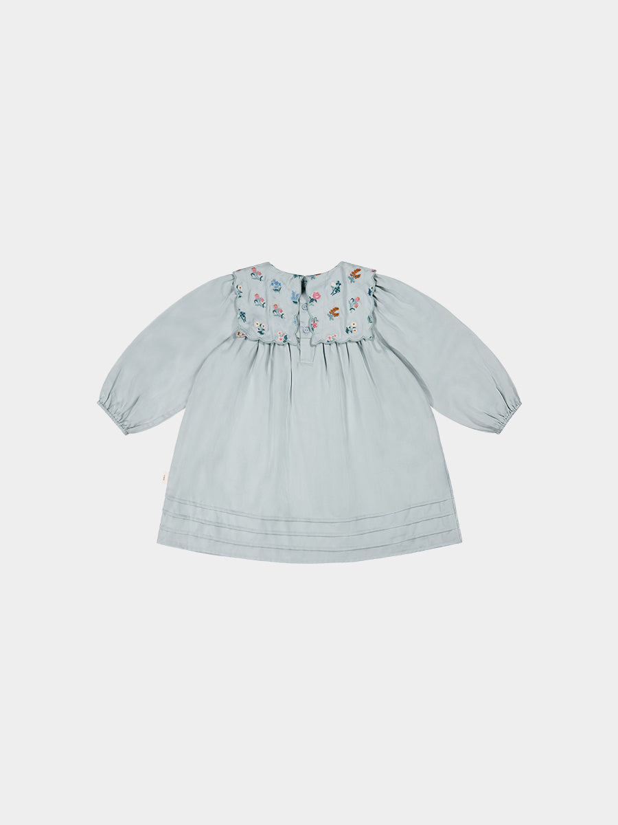 Ely Embroidered Dress, Pea Green – view 8