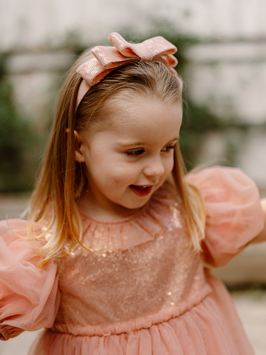 Paris Tulle Headband, Red Bean Pink – view 2
