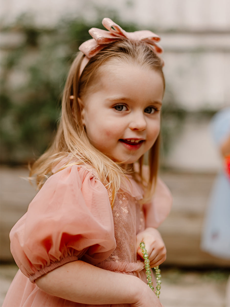 Paris Tulle Headband, Red Bean Pink – view 3