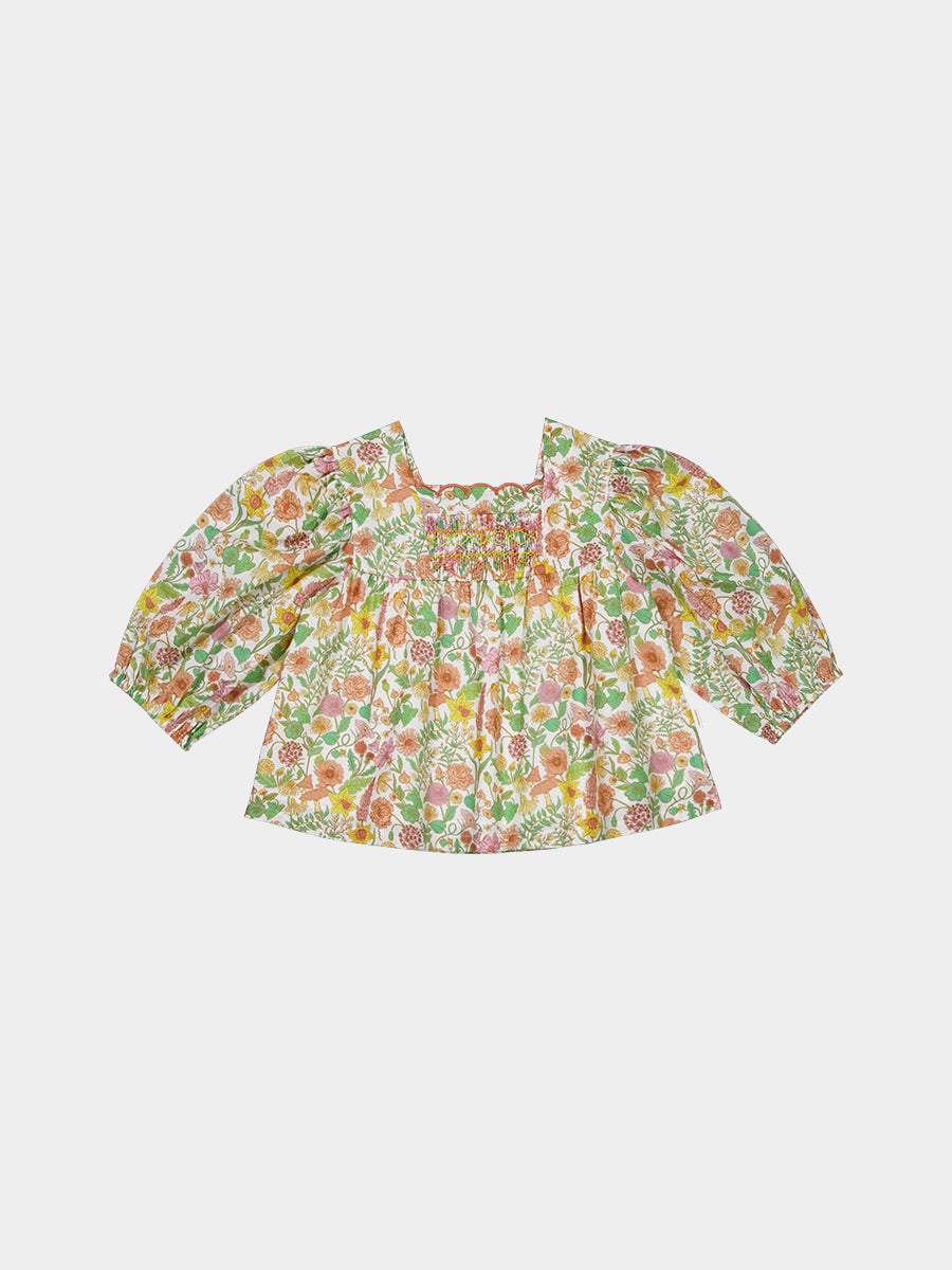 Verona Hand-Embroidered Blouse, Magic Garden, Yellow – view 2