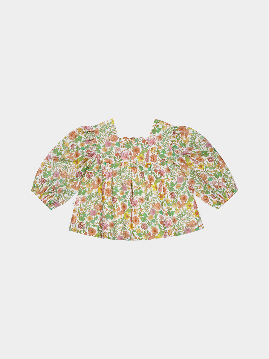 Verona Hand-Embroidered Blouse, Magic Garden, Yellow – view 8