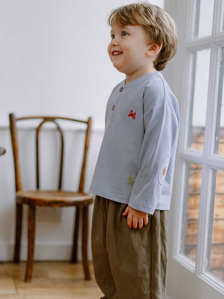 Metz Embroidered Top, Cloudy Blue – view 3