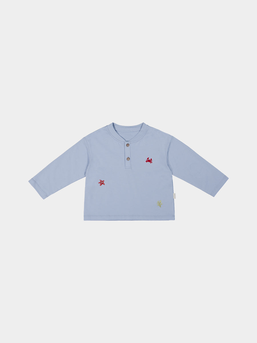 Metz Embroidered Top, Cloudy Blue – view 2