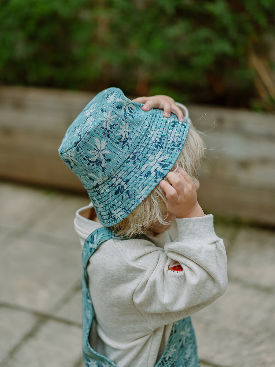 Rome Sun Hat, Coconut Tree Grove, Denim – view 6