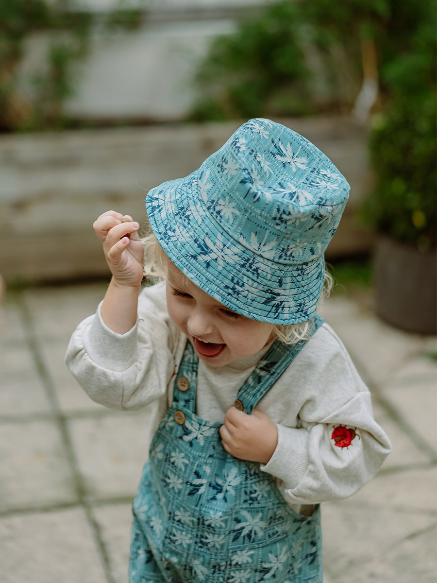 Rome Sun Hat, Coconut Tree Grove, Denim – view 4
