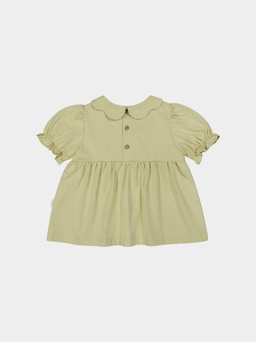 Taormina Hand-Smocked Top, Mustard Yellow – view 8