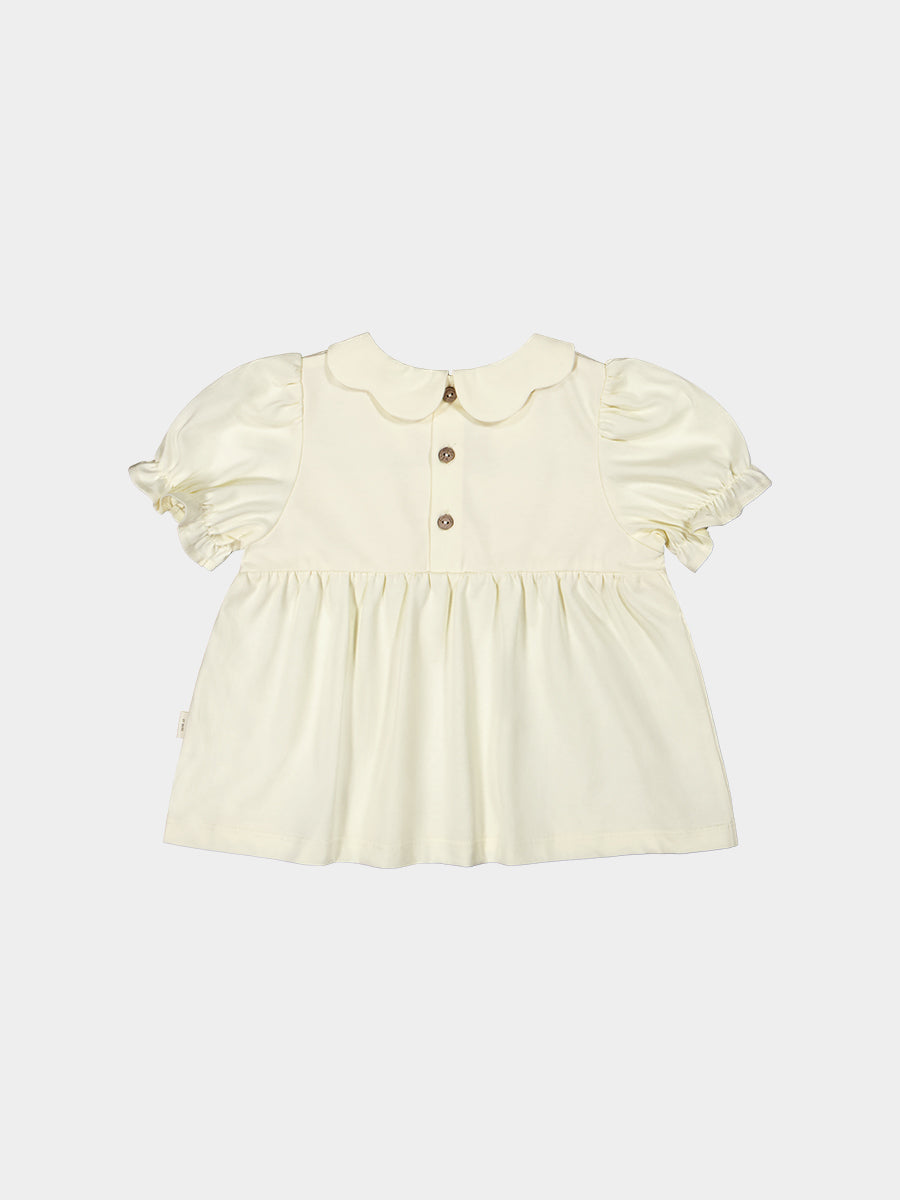 Taormina Hand-Smocked Top, Crème Brulee – view 8