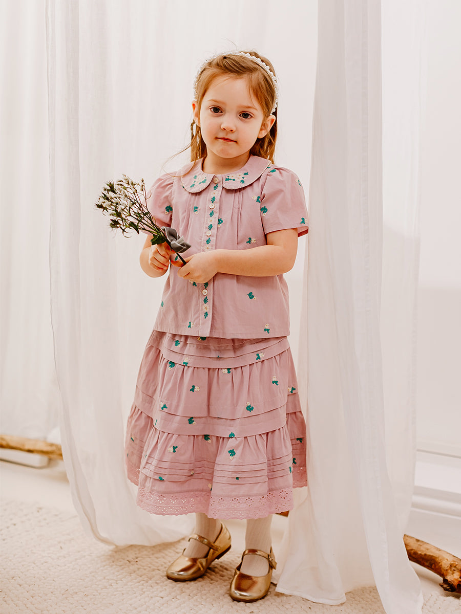 Granada Embroidered Blouse, Light Lilac – Happyology
