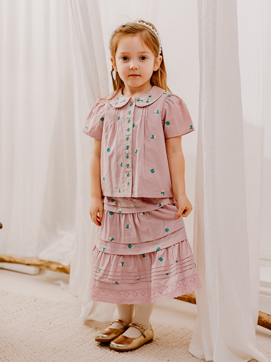 Granada Embroidered Blouse, Light Lilac – view 5