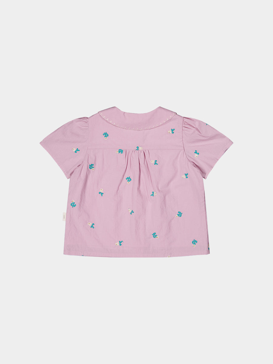 Granada Embroidered Blouse, Light Lilac – view 8