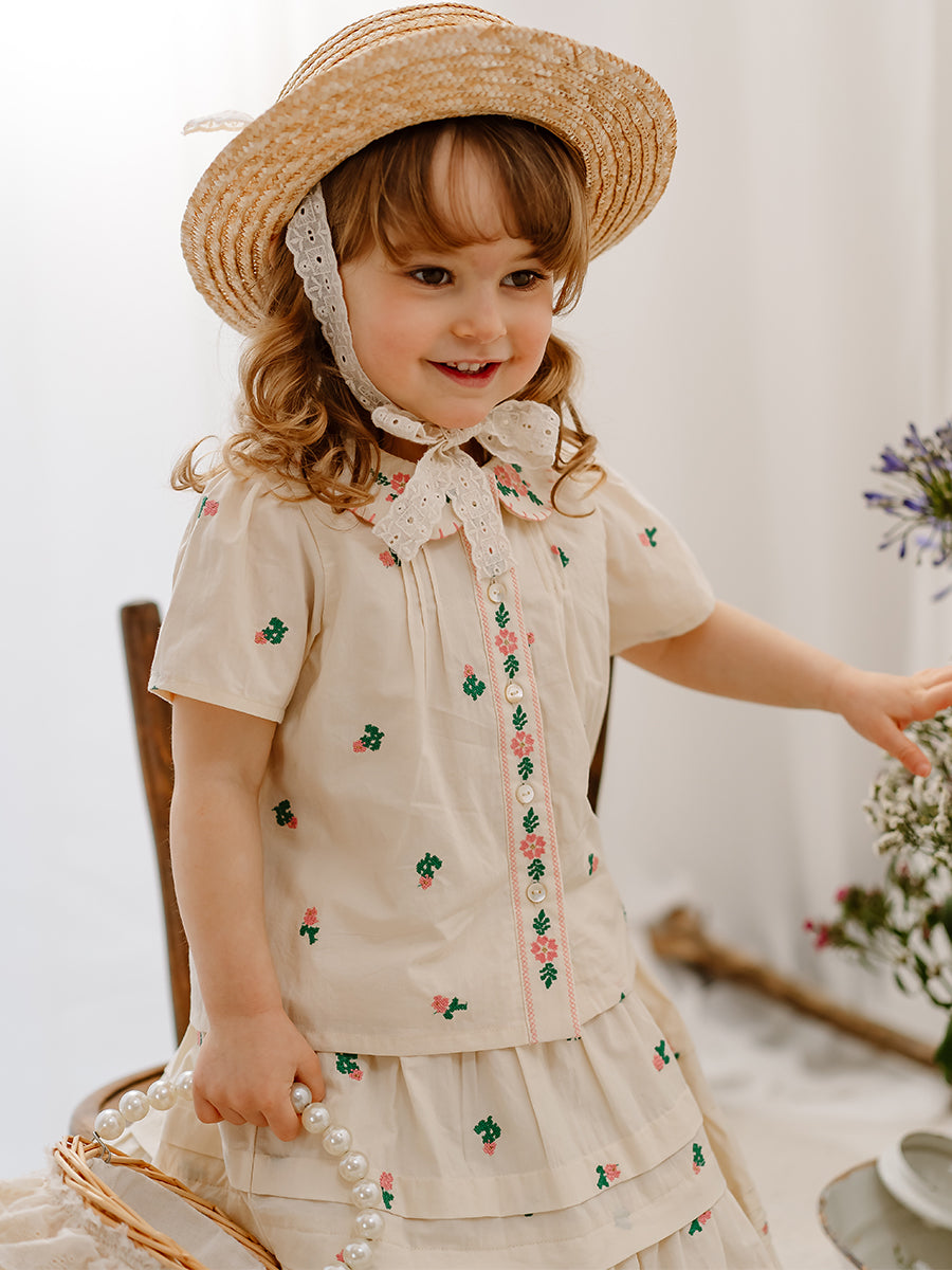 Granada Embroidered Blouse, Crème Brulee – view 4
