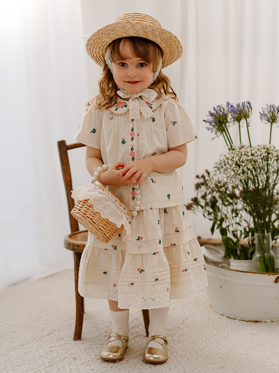 Granada Embroidered Blouse, Crème Brulee – view 6
