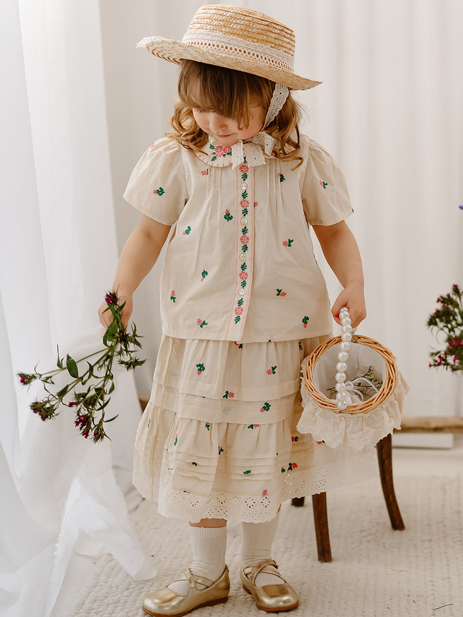 Granada Embroidered Blouse, Crème Brulee – view 7