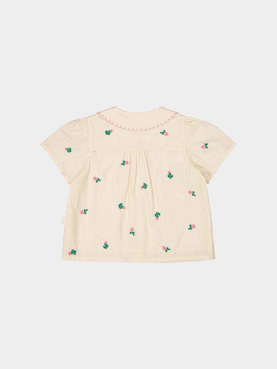 Granada Embroidered Blouse, Crème Brulee – view 8