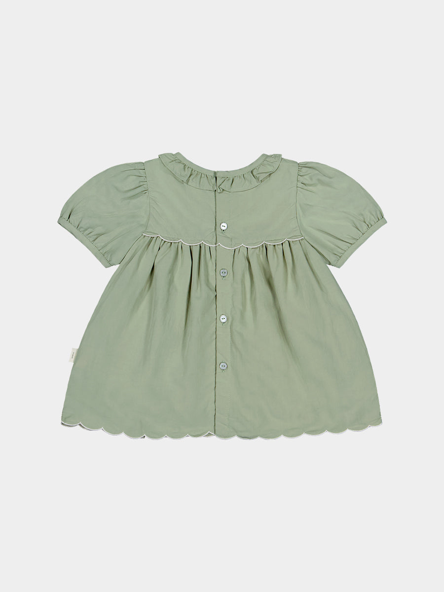 Dover Hand-Smocked Blouse, Kiwi Green – view 8