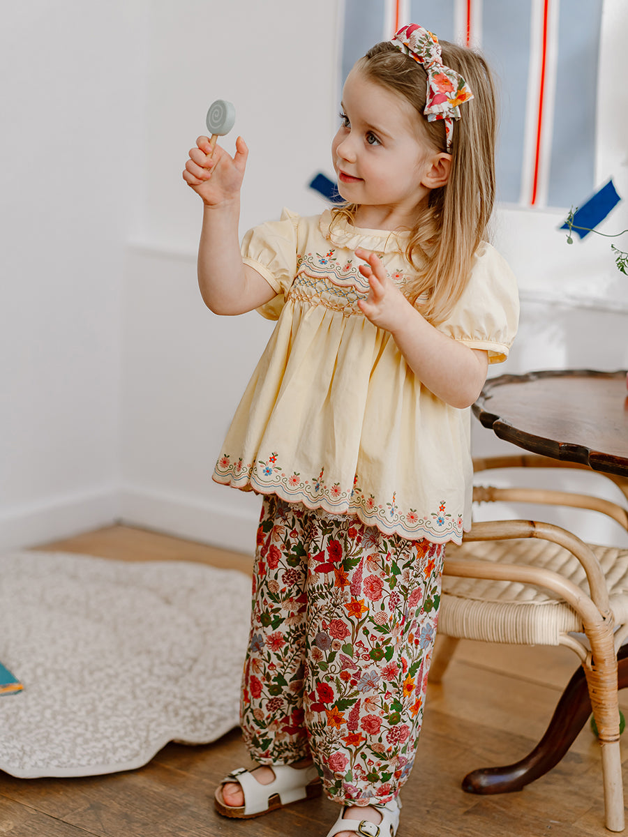 Dover Hand-Smocked Blouse, Crème Brulee – view 4