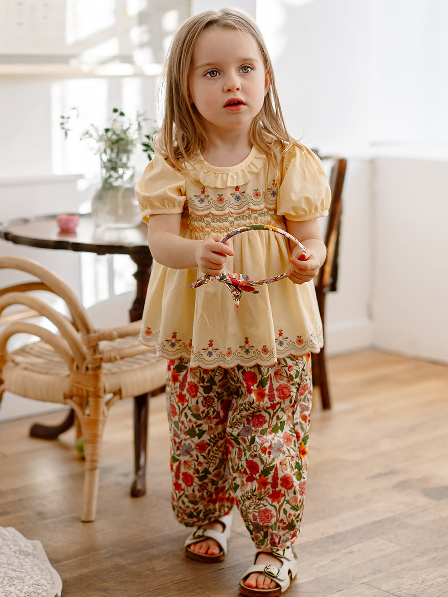 Dover Hand-Smocked Blouse, Crème Brulee – view 5