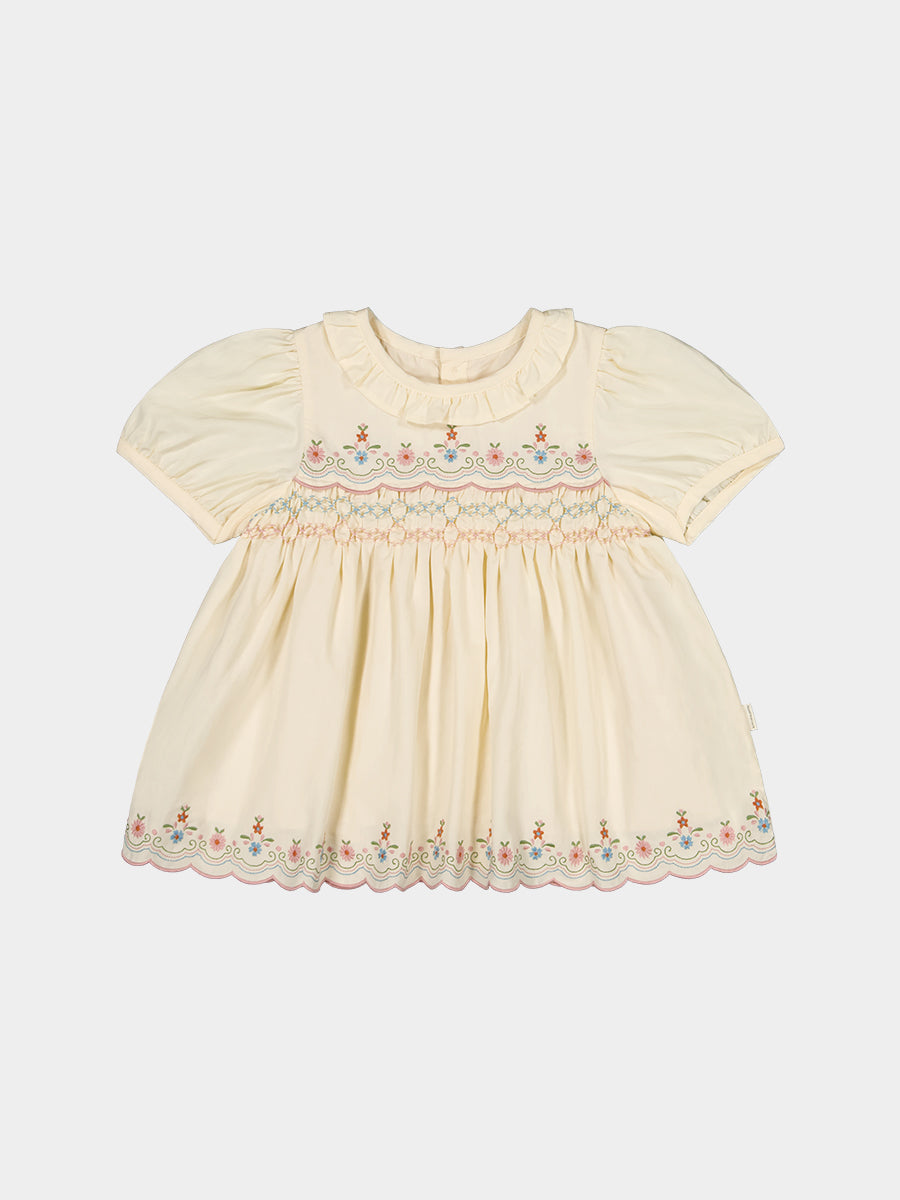 Dover Hand-Smocked Blouse, Crème Brulee – view 2