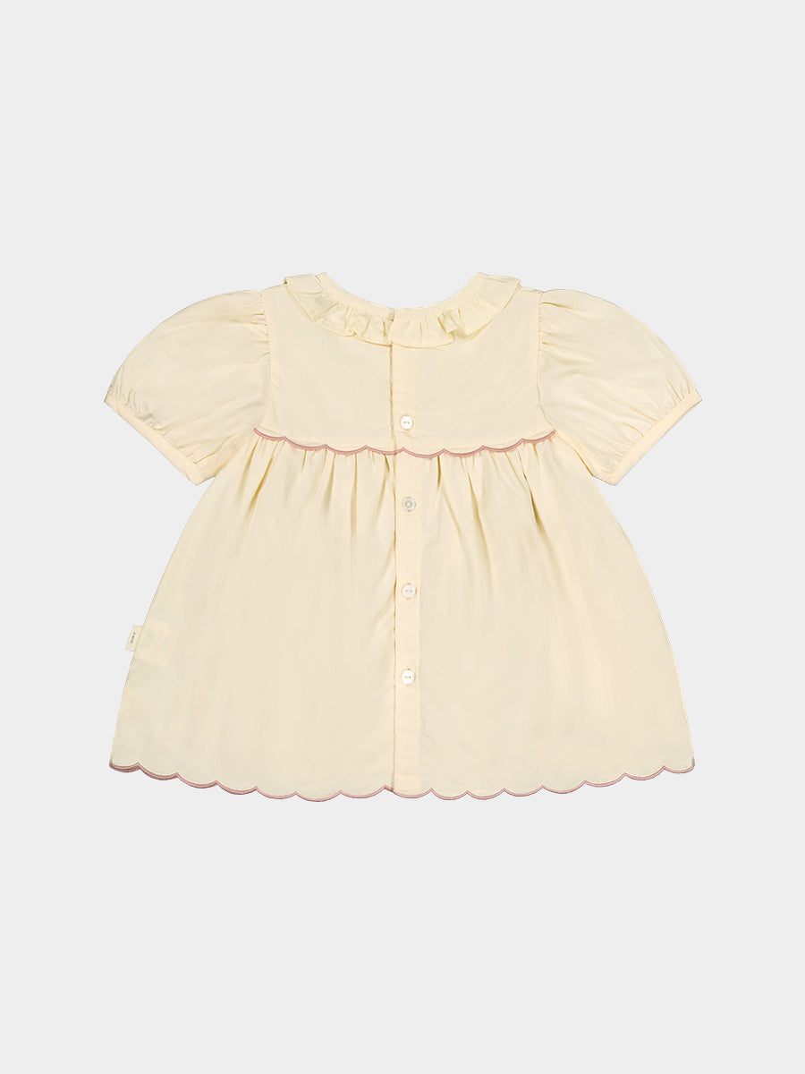 Dover Hand-Smocked Blouse, Crème Brulee – view 8