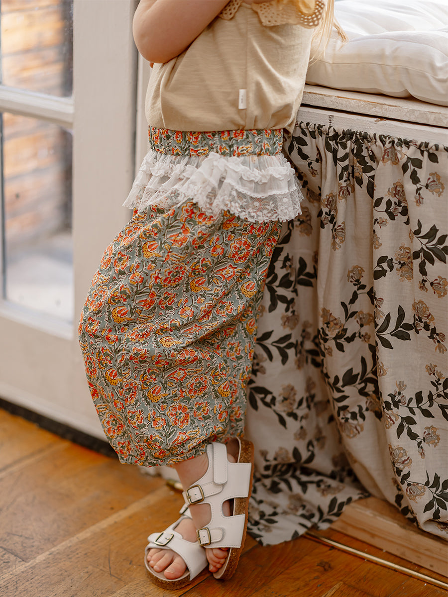 Valladolid Trousers, Blooming Peony, Green – view 4