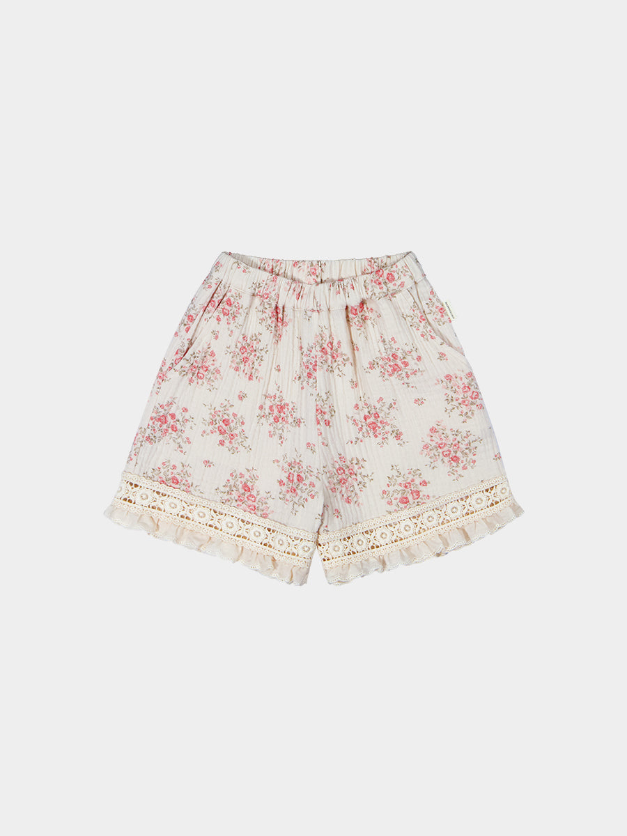 Guimaraes Shorts, Rose Bouquet, White – view 2