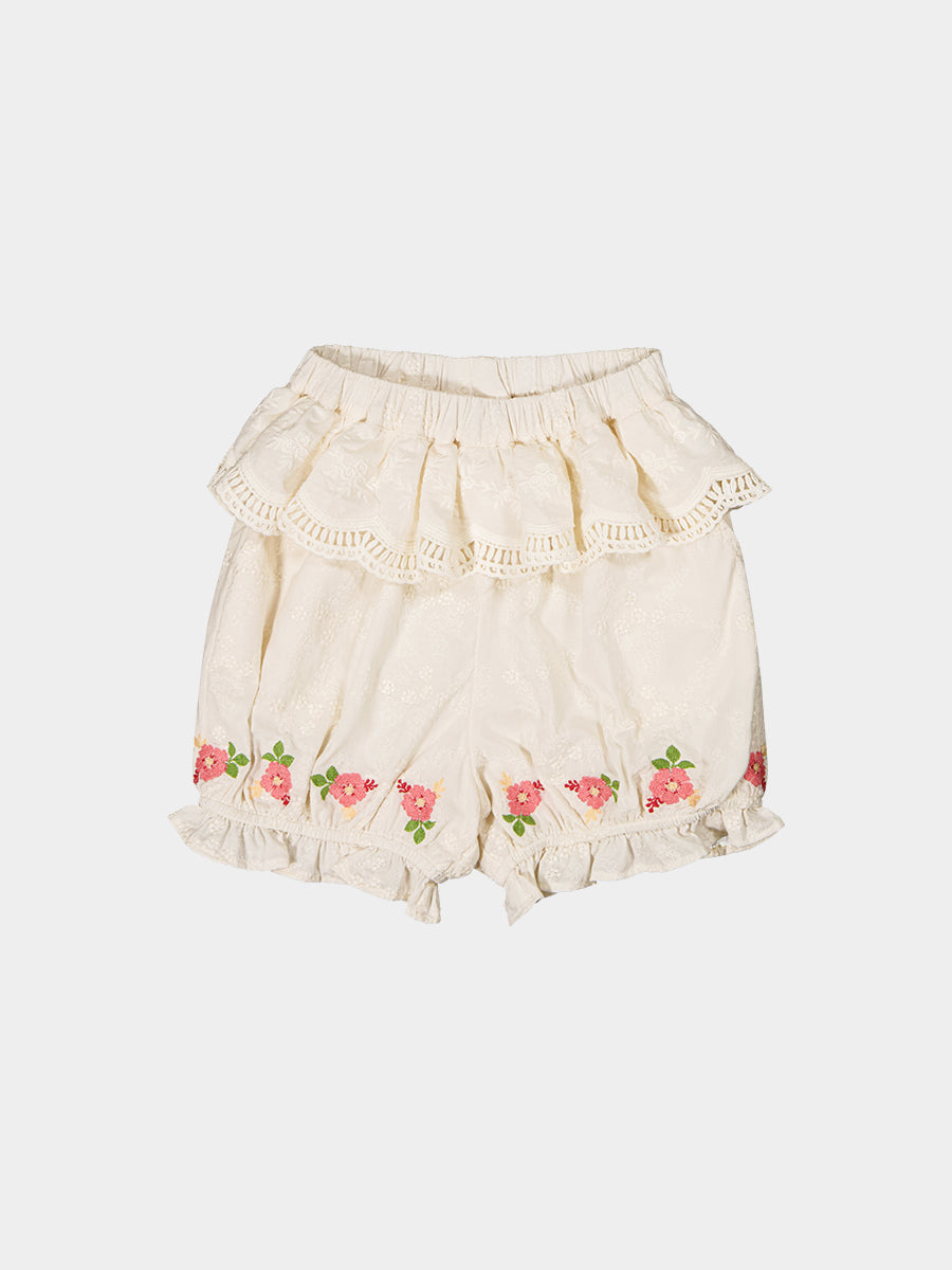 Aveiro Embroidered Shorts, Almond White – view 2